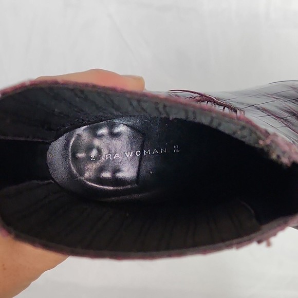 ZARA WOMAN crocodile Print Cowboy western dressy ankle Boots (Booties) 36 - Picture 8 of 9